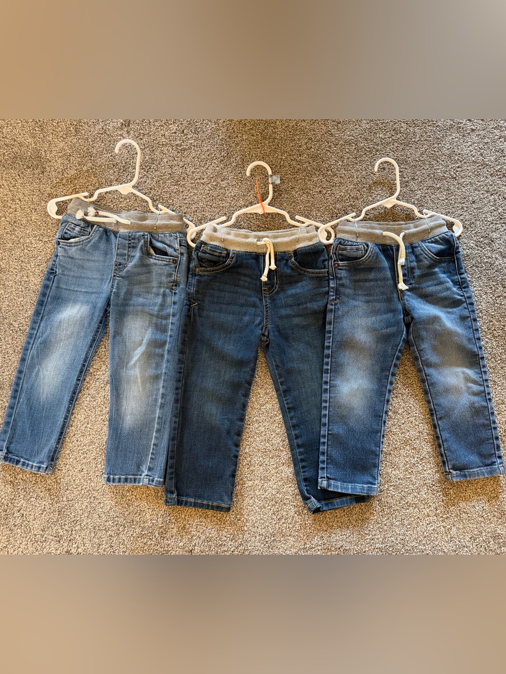3 pairs of Cat & Jack Blue Jeans Straight with Elastic Waist